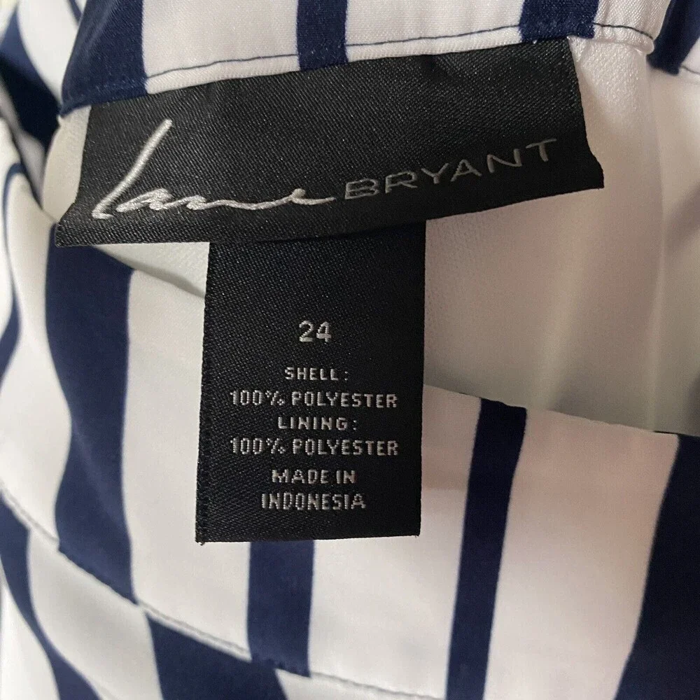 Lane Bryant Mini Skirt Women Plus sz 24/ 2x Blue White A-line Zip Lightweight - Picture 3 of 6